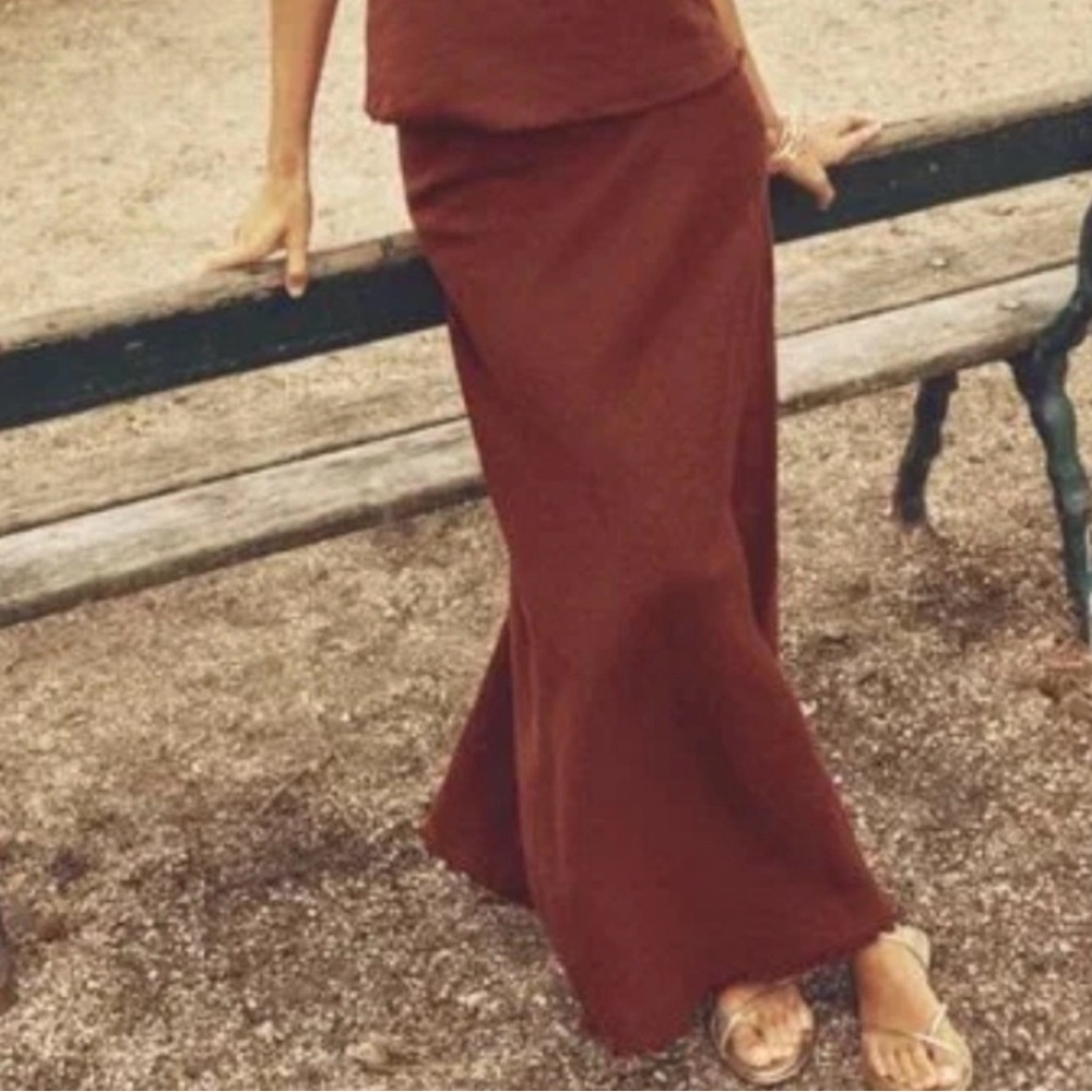 Zara Linen Maxi Skirt